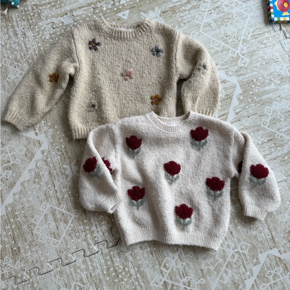 Zara Kids Floral Sweaters / 2T
